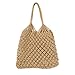 Produktbild LIOOBO Gestrickte Tasche Handtasche Häkeln Schulter Tote Bag Sommer Strandtasche Klassische Vintage Reise Umhängetasche für Frauen Mädchen (Braun)