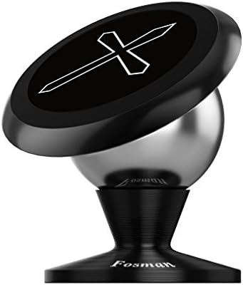 Fosman Universal 360 Rotatable Magnetic Car Mount For iPhone Samsung Sat Nav (42mm Cross Black)