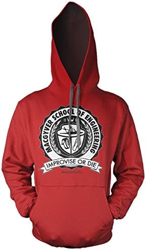 Officially Licensed Merchandise Macgyver School Of Engineering Hoodie (Red), XX-Large