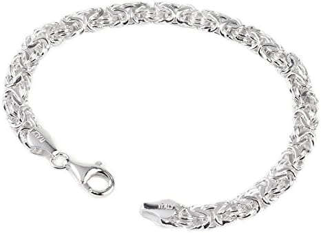 6.6 mm Wide Sterling Silver Ladies 7.5 Inch Byzantine Bracelet - 7.6 Grams