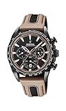 Durchmesser: 44mm Festina Unisex Erwachsene Chronograph Quarz Smart Watch Armbanduhr mit Leder Armband F20351/1