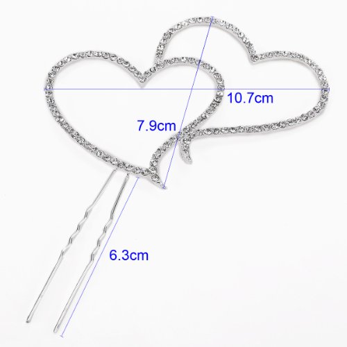 Kristall Bling Strass Tortendeko Tortenaufsatz Hochzeitstorte Doppelherz Hochzeit - 2