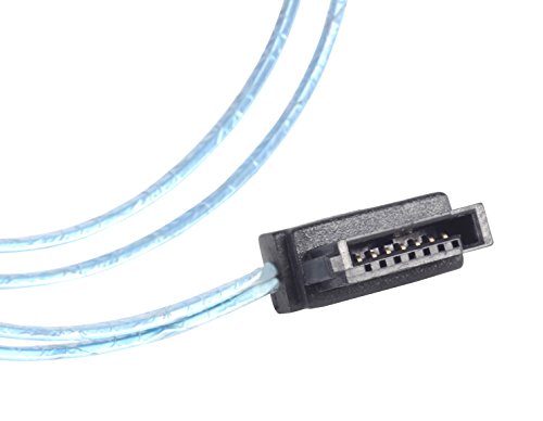 SilverStone SST-CP11 – SATA III 6 Gbps Kabel, ultra-dünn, um 90° abgewinkelte Anschlüsse, 30 cm, blau - 3