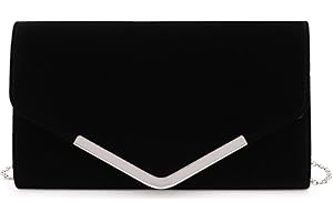 EVEOUT Carteras de Mano y Clutches de Mujer Terciopelo Embrague de Noche con Cadena Bolsa de Hombro Monedero para Banquete Fiesta