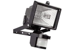 Hillington 400W Motion PIR Sensor Halogen Floodlight Security Garden Outdoor Light-Provided with A 400W C Class Halogen Bulb Which is Shielded by Tempered Heat Resistant- Waterproof Ip56 Protection