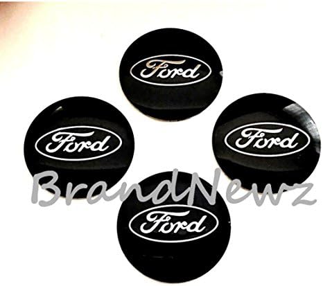 FORD BLACK CHROME 3D EMBLEM WHEEL CENTER CAP STICKERS LOGO BADGE WHEEL TRIM 56.5MM DOME SET OF 4