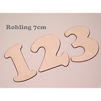 Holzrohling/ Zahlen 7cm zum bemalen