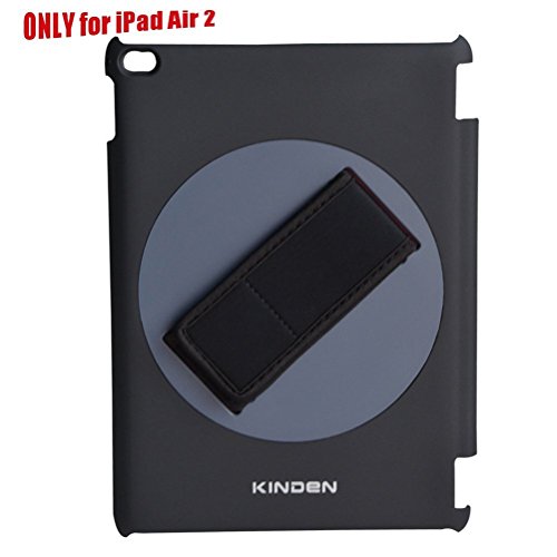 Ipad Air 2  Hülle KINDEN Hand-Halter-rückseitige Abdeckung Schutz 360 Grad-drehender mit verstellbarem Band für Apple iPad Air 2 (schwarz) - 5