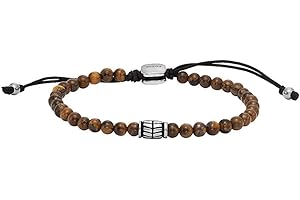 Fossil męska bransoletka z półszlachetnego metalu lub stali szlachetnej z zapięciem na suwak