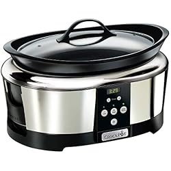 Crock Pot SCCPBPP605 Mijoteuse électrique programmable, 5,7L (5-6 personnes), avec minuterie numérique, Inox