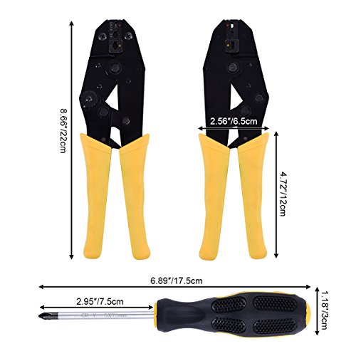 Costway Crimpzange Set Kabelschuhzange Presszange 5 Einsätzen Schraubenzieher mit Tasche - 4