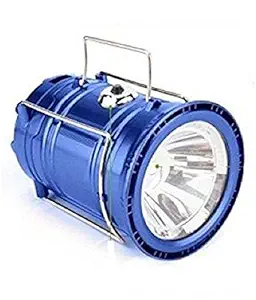 Kuber Industries Solar Lantern Emergency Light LED Rechargeable Torch with USB Mobile Charging Point and 2 Power Source Solar (Blue) - CTKTC022905