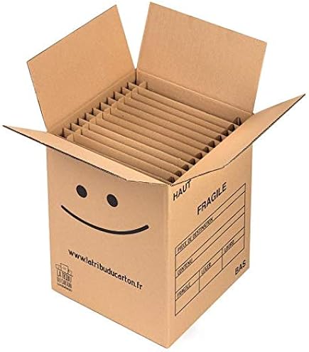 Pack 20 Cartons Déménagement Livres + Scotch Offert - 35x27.5x30cm - Poignées - Jusqu'à 20kg