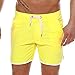 Produktbild ZHANSANFM Herren Badeshort Unifarben Beachshorts Classics Sommer Schwimmshorts Schnelltrocknend Beachshorts Elastischer Bund mit Zugband Strand Shorts Retro Outdoor Taschen Urlaub (L, Gelb)