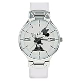 Disney Damen Datum klassisch Quarz Uhr mit Leder Armband MN1562
