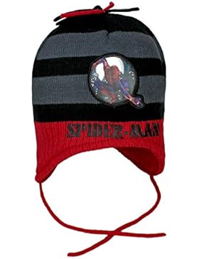 Spiderman Inka Mütze schwarz Wintermütze Haube Kappe Peruano mit Bommeln 2202/420
