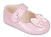 BABY GIRLS PATENT BOW BUTTON PRAM WEDDING CHRISTENING PARTY MADE IN ENGLAND SHOES (6-12 Months (Size 2), Pink Patent)