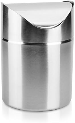 Creative mini trash can stainless steel rocker cover/ desktop trash the dressing table