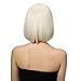 Bigood 28cm Party Buckle type Neat bang short straight hair Bob hairstyle White wig