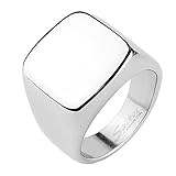 Massiver Männerring aus Edelstahl. Ideal als schwerer Herrenring, Bikerring, Gothic Edelstahlring, Stainless Steel Ring. Weitere Ringe mit Motiven wie Totenköpfe, Adler, Skull, Iron-Cross, Augen, Drache oder Eisernes Kreuz Motiv findest du bei Mianova