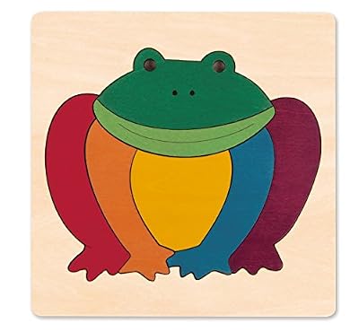 Hape - E6503 - George Luck - Puzzle - Grenouille - Arc-en-ciel - 8 pièces