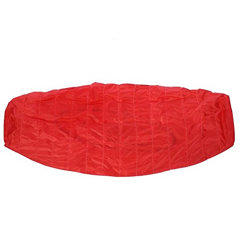 Zerodis 1.4m Large Dual Line Parachute, Soft Stunt Power Flying Kite Outdoor Dual Line Surfing Parafoil Fun Beach Sport Toy(Red)