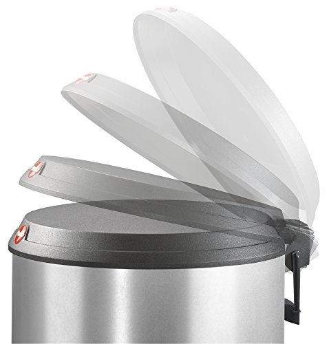 Hailo 0520-029, T1 L, Tret-Abfallsammler, 19 Liter, stahlblech silber - 4