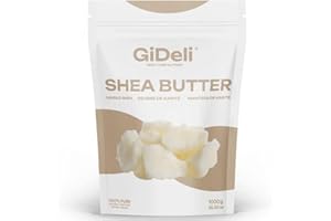 GiDeli Manteca de karité orgánica, 1 kg, sin refinar, amasada a mano, grado A, marfil puro africano, todo natural, suave manteca de karité para todos los tipos de piel