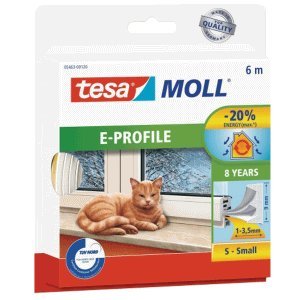 Preisvergleich Produktbild tesa 10 x E-Profil Gummidichtung tesamoll 6mx9mmx4mm weiß