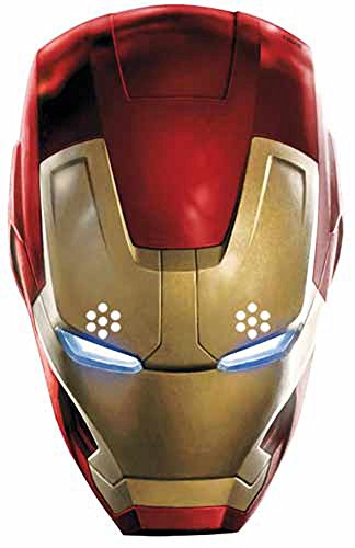 The Avengers - Iron Man Papp Maske, aus hochwertigem Glanzkarton mit Augenlöchern, Gummiband - Größe ca. 30x20 cm