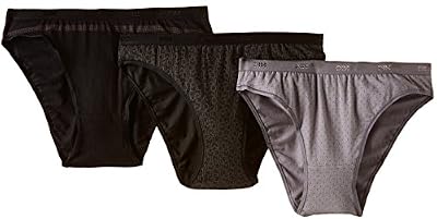Dim - Pockets Coton - Slip - Quotidien - Lot de 3 - Femme - Noir (Lot Noir Logo) - FR : 40 (Taille fabricant : 40/42)