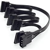 PrimeX PX-4355 Molex To Sata Kablo, PSU Sata &Ccedil;oklayıcı, 5 port Sata Power &Ccedil;oklayıcı, 60cm Uzunluk,%100 Saf Bakır sata &Ccedil;oklayı
