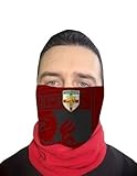BURGUNDY LAMBRETTA GOLD SHIELD MASK WITH FLEECE SNOOD NECKTUBE FACEMASK NECKWARMER