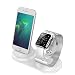 Produktbild Iitrust 2-in-1 Ladegerät Handy Halterung iWatch iPhone Ladestation Halterung (Silber ohne Kabel)