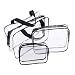 Produktbild 3er Set Transparente Kulturbeutel Wasserdicht Kosmetiktasche Transparent Kulturtasche für Reisekosmetik im Koffer und Handtasche Handtasche