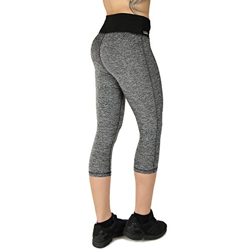 Sport-Leggings Damen 3 4 mit Hüfttasche für Handy Laufhose capri dreiviertel 3/4 Fitness Sport tights schwarz muster yoga hose sporthose jogging farbig dreiviertel 3/4 lang von Formbelt - 5