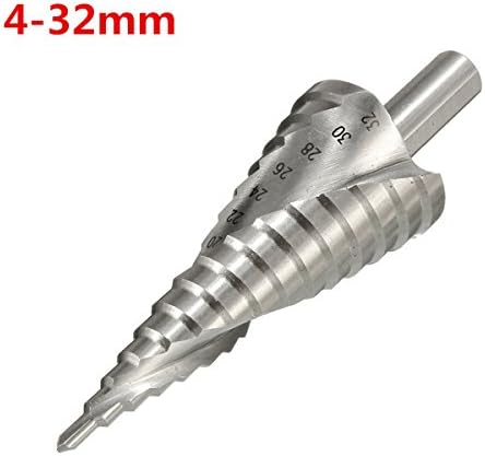Wishfive 4-32mm HSS Hex Shank Spiral Groove Step Cone Drill Bit Hole Cutter Ladder Drill