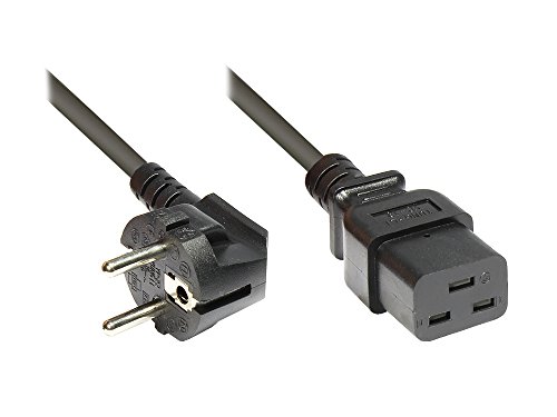 Netzkabel Schuko Stecker an Kaltgerätebuchse C19, 1,8m