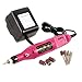 SupplyEU Variable Speed Rotary Detail Carver Deep Pink Electric Pen-Shape Nail Art File Drill + 6 Bits Acrylic UK plug