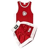 KIDS BOXING UNIFORM 2 PICES SET (TOP & SHORT) RED, 09 TILL 10 YEAR OLD KIDS