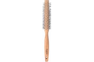PARSA Beauty Cepillo redondo 14 mm – Cepillo de peinado para volumen y cabello corto, cepillo de secado de madera de caucho, diseño ergonómico, para cabello fino a medio, ecológico y duradero