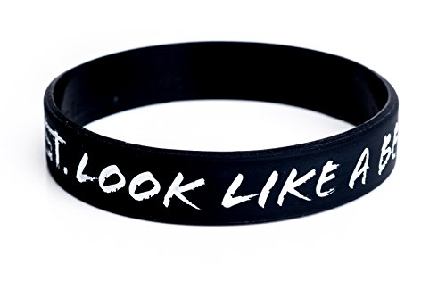 Silikonarmband TRAIN LIKE A BEAST LOOK LIKE A BEAUTY von The Wristband – PREMIUM Muskel Motivation – Fitness Armband mit Schrift, Gravur und Spruch – Schwarz Weiß Pink – Für Frau, Ladies + Damen – Bei Bodybuilding, im Training und Gym - 3