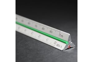 BOCIANELLI Aluminium 20cm (Format de Poche) Règle à échelles de Réduction Kutch Triangulaire Métallique - échelle 1:2.5 1:5 1:10 1:20 1:50 1:100 - Dessin Technique Architecture Ingénierie Ingénieur