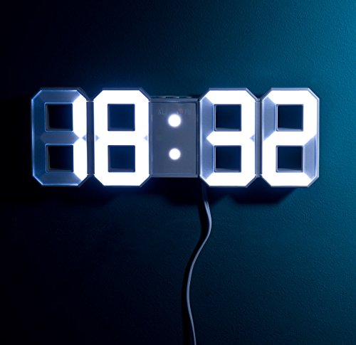 Lunartec Große Digital-LED-Tisch- & Wanduhr, 7 Segmente, dimmbar, Wecker, 21 cm - 5