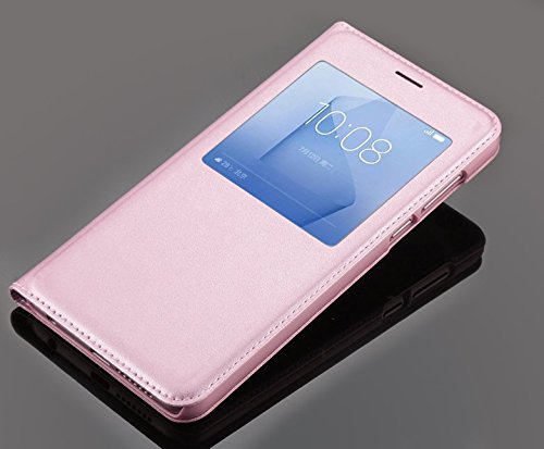 Yooky Hua Wei Honor 8 Case Hülle Fall , Honor 8 Cover Etui Abdeckung , Premium PU Telefon Abdeckung , Geschäfts Art Luxus echtes Leder Ansicht Fenster Flip schützend Schutzhülle Tasche für Huawei Honor 8 Mappen Brieftasche Kasten
