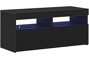 vidaXL TV Cabinet Black 90 x 35 x 40 cm Engineered wood, Stylish Tv Cabinet, Modular Entertainment Center, Functional Living Room Storage, Contemporary Media Console for Home