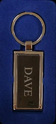 DAVE Silver Metal Key Ring Engraved and presented in beautiful gift box By Sterling Effectz