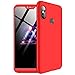 Price comparison product image Bigcousin Xiaomi Redmi 6 Pro Case, 360 Degrees Full Body Protection Ultra-Thin Case [with Tempered Glass Screen Protector] Anti-Scratch Hard PC Slim Case for Xiaomi Redmi 6 Pro Cover - Red