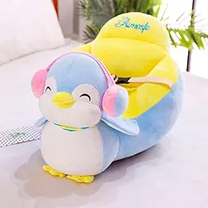 Dazling bazaar Penguin Shape Soft Plush Cushion Baby Sofa Seat or Rocking Chair for Kids (Blue)