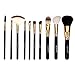 ACEVIVI Professional Makeup 10 Pcs Cosmetics Brush Set with Synthetic Leather Case Black